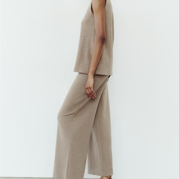 ZARA Tan Turtleneck Sleeveless Top - Picture 4 of 9